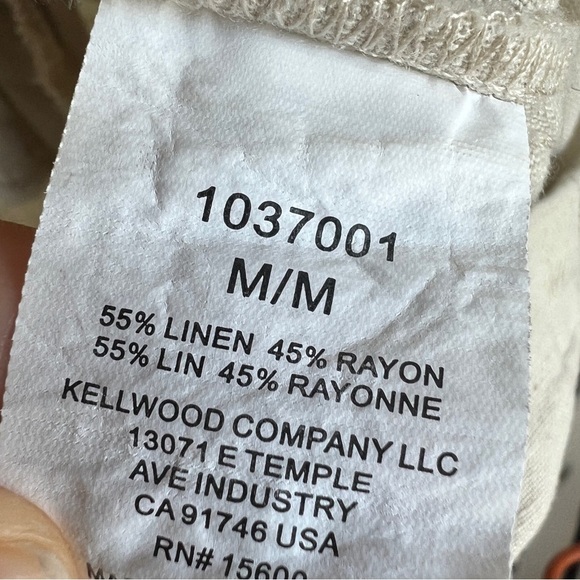 Briggs New York Womens Cream Boho Linen Blend Apron Ruffle Midi Dress Medium - Picture 4 of 7